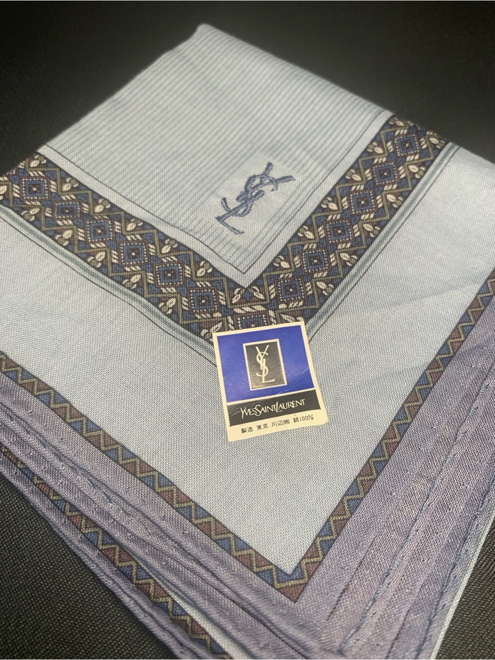 Yves Saint Laurent Handkerchief- Light Blue & Lavender - Picture 3 of 13